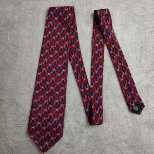 Jerry Garcia Psychedelic Guitar Printed 100% Silk Red‎ Trippy Old Hippie